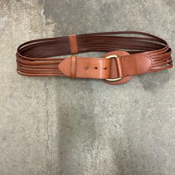 Banana Republic Accessories - Banana Republic Multi-Strap Leather Waist Belt in Cognac Brown